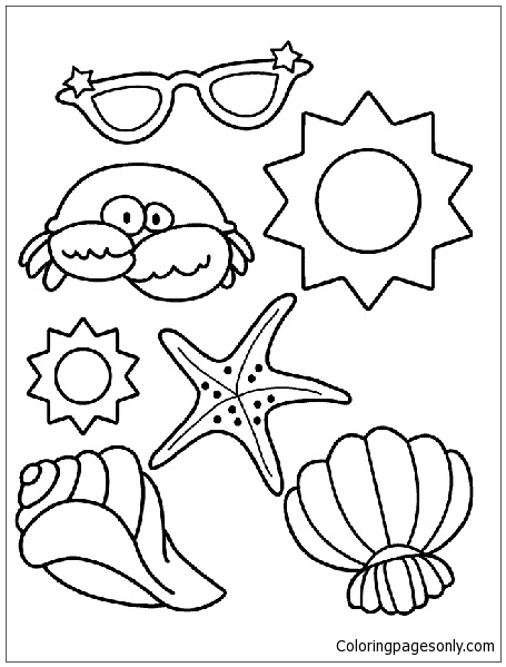 Sun And Sand At The Beach Coloring Pages