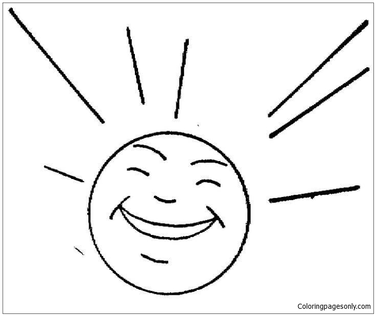 Smiley Sun Coloring Page