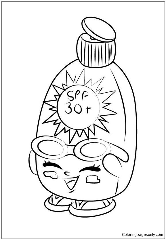 Sunny Screen Shopkins Coloring Pages