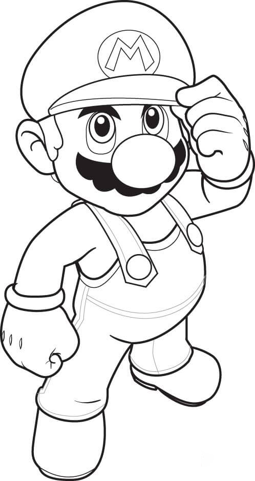 Super Mario says hi Coloring Page
