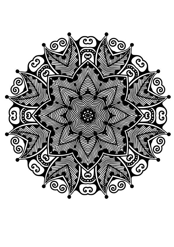 Superbes Mandalas Tres Complexe Coloring Page