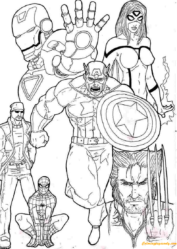 Superhero Team Avengers Coloring Pages Avengers Coloring Pages 