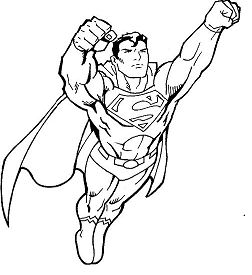 Superman flying Coloring Pages