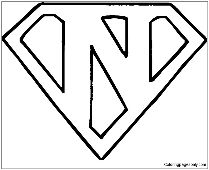 Superman Logo Letter N Coloring Page Free Coloring Pages Online