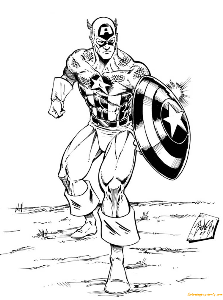 Superpowers Captain America Coloring Pages - Avengers Coloring Pages
