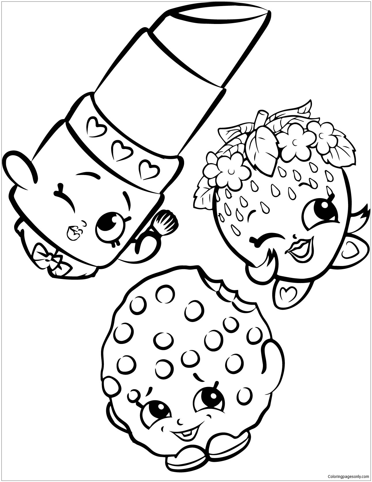 Sweet Shopkins Characters Coloring Page