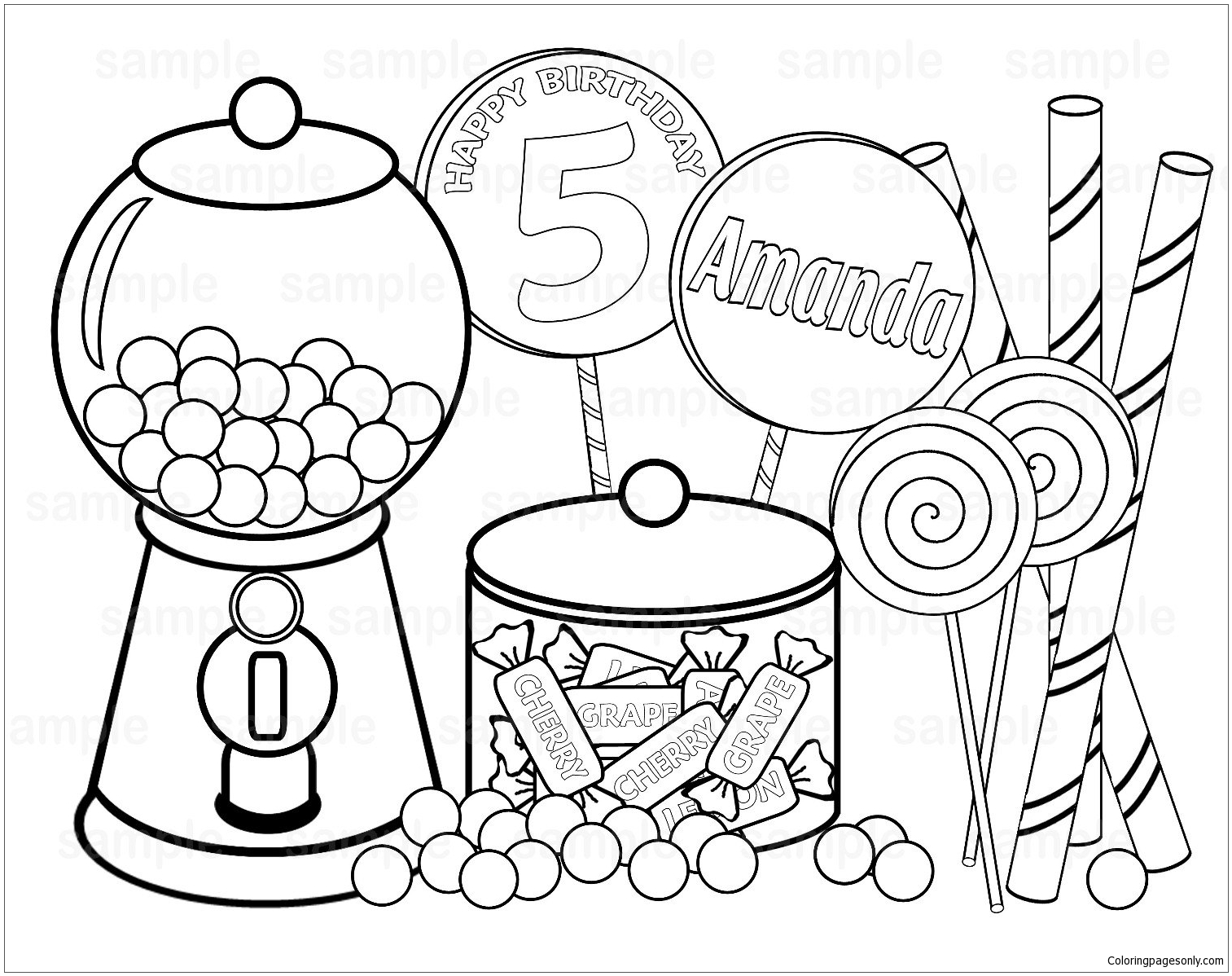 Sweet Shoppe Candy Coloring Pages