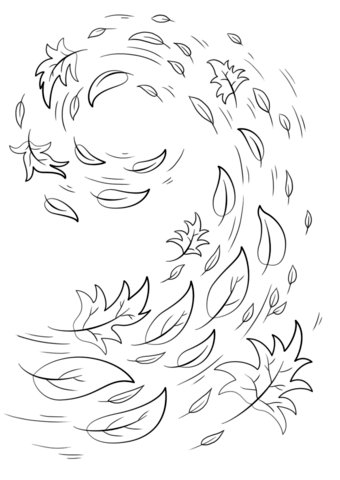 Swirling Autumn Leaves Coloring Pages