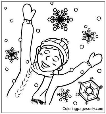 Swirling Snowflakes Coloring Page