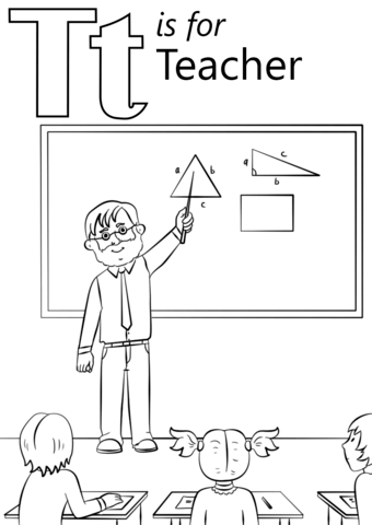 T is for Teacher Coloring Pages