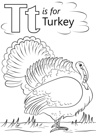 T is for Turkey Coloring Pages