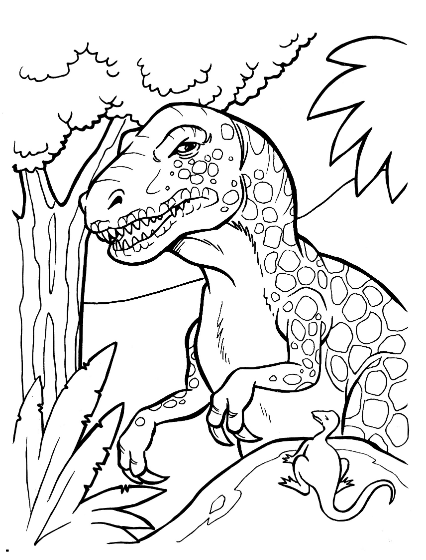 T-Rex Family Coloring Page