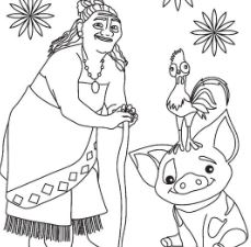 Tala And Pua Pig From Moana Coloring Pages