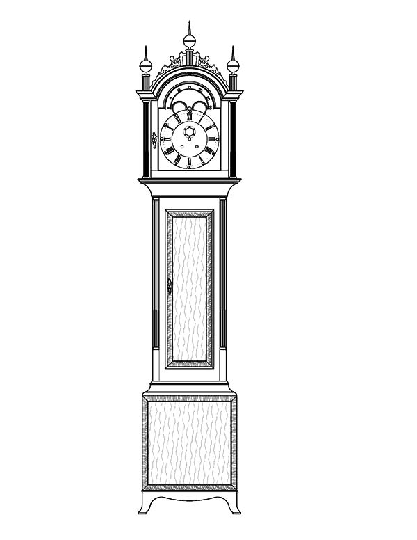 Grandfather Clock Coloring Page