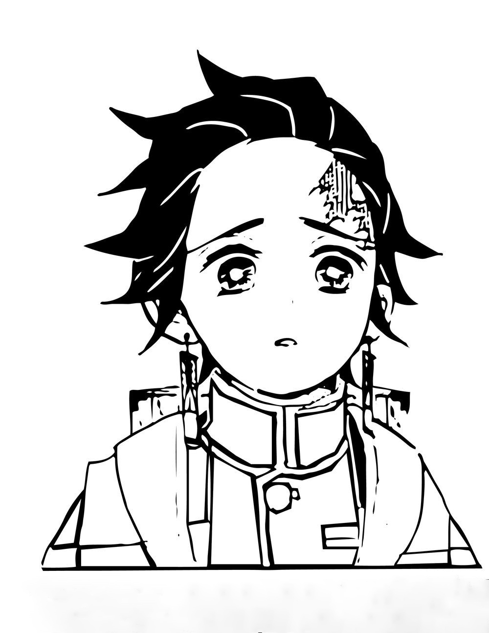 Tanjiro portrait Coloring Page