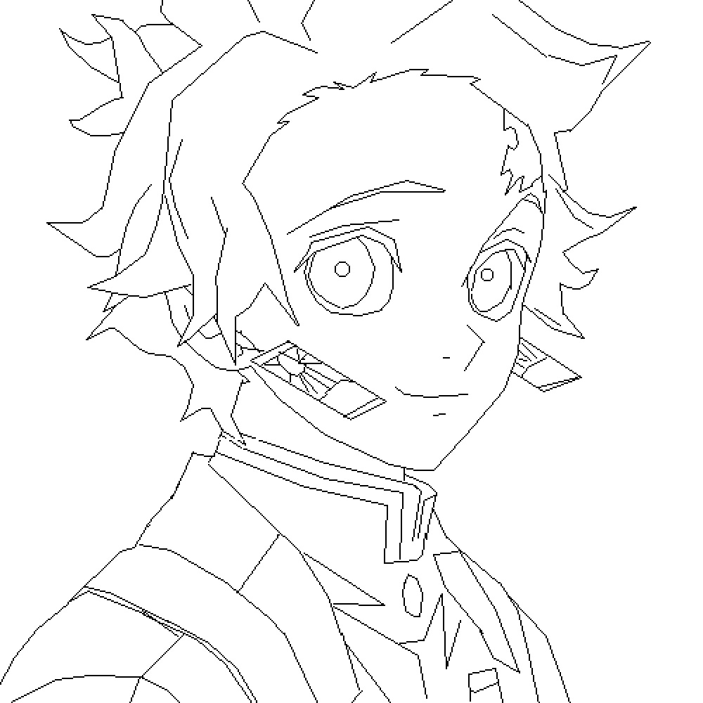 Tanjiro Smiling Coloring Pages