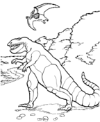 Tarbosaurus And Pteranodon Coloring Pages