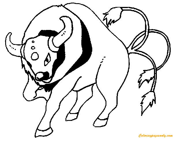 Tauros Pokemon Coloring Pages