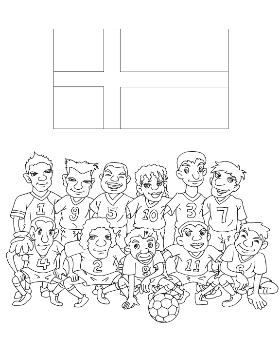 Team of Denmark Coloring Page