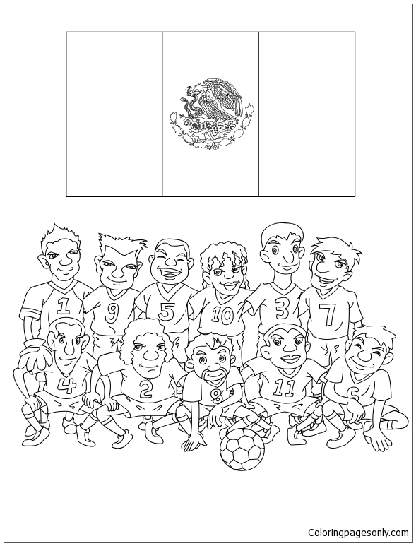 Team Of Mexico Coloring Pages