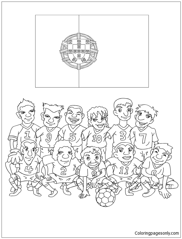 Team Of Portugal Coloring Pages