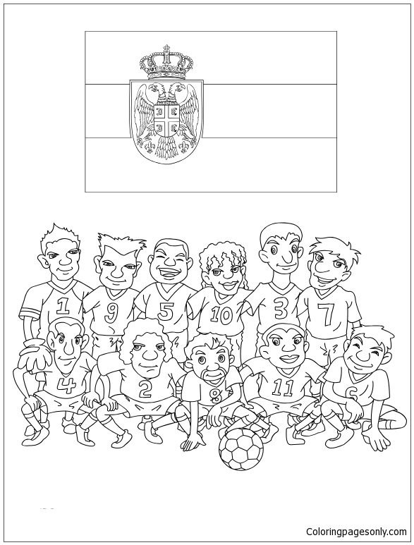 Team of Serbia Coloring Page