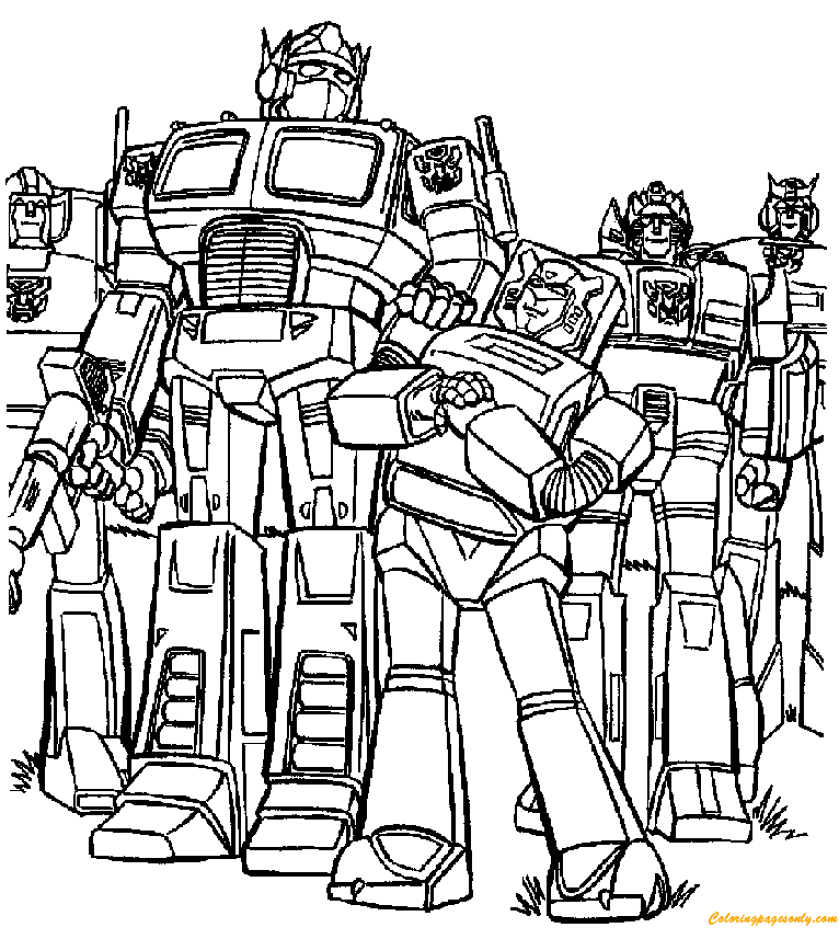 Kleurplaat Team Transformers Prime