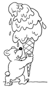 Teddy Bear With Ice Cream Coloring Pages
