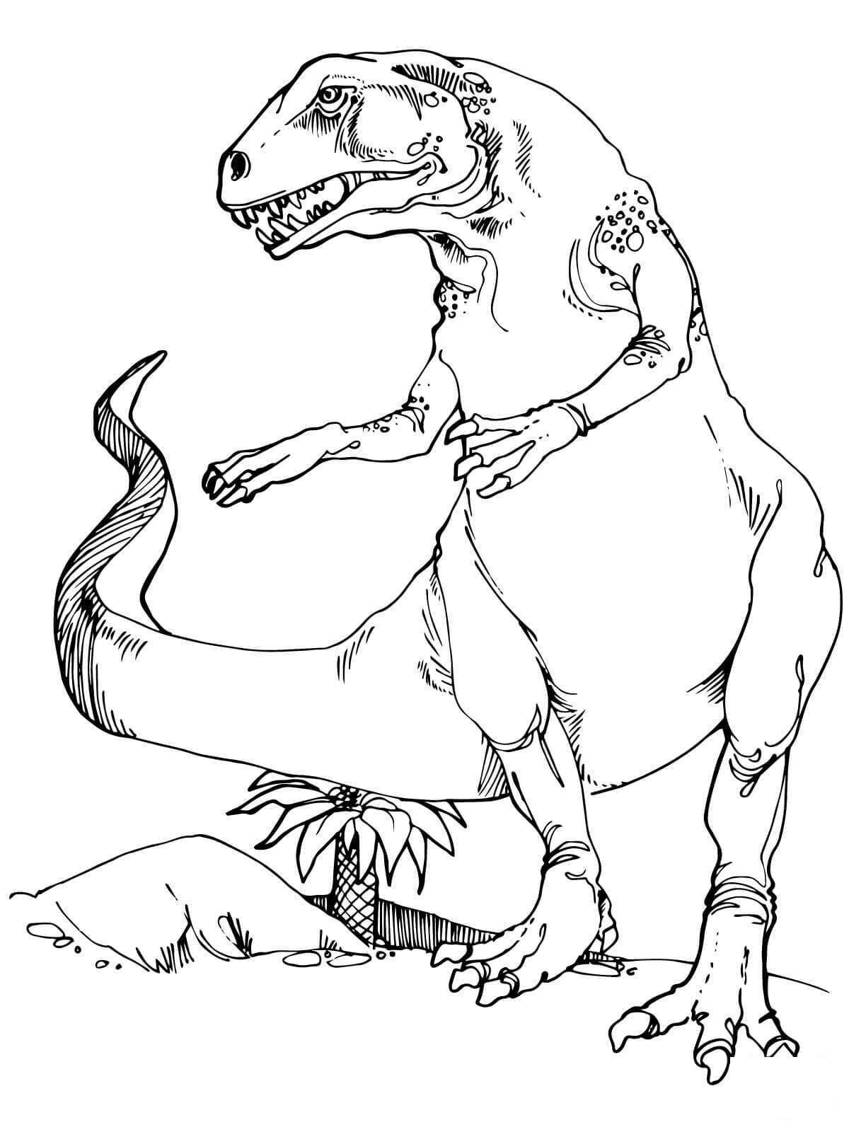 Teratosaurus Dinosaur standing up Coloring Page