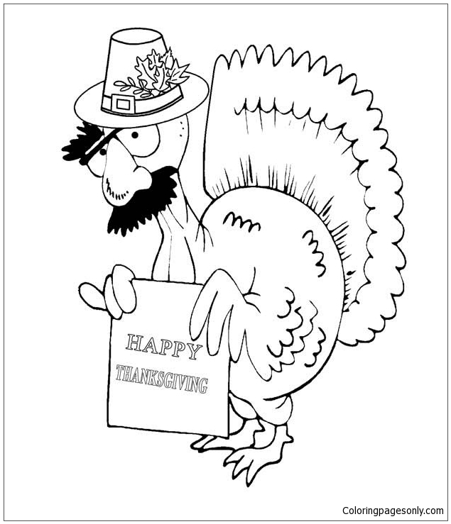 Thanksgiving Funny Coloring Page