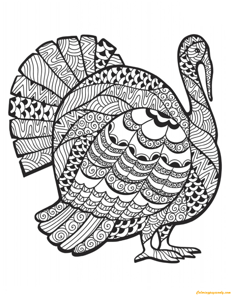 Thanksgiving Turkije Kleurplaat