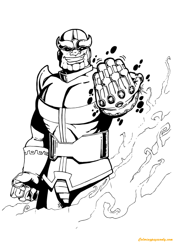 Download Thanos from Avengers Coloring Pages - Cartoons Coloring Pages - Free Printable Coloring Pages Online