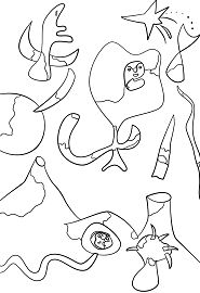 The Air by Joan Miro Coloring Page