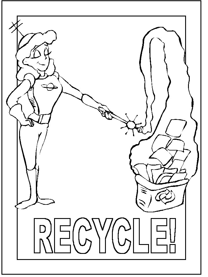 The Aliens recycling Coloring Page