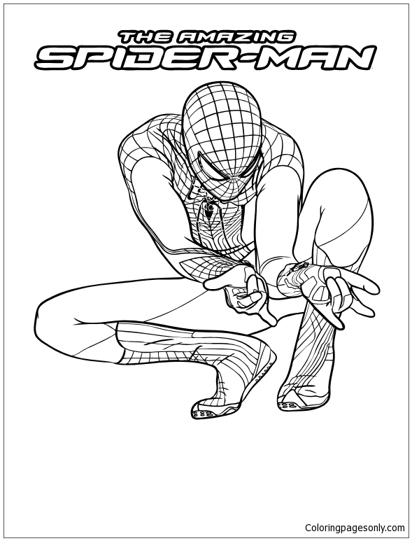 The amazing Spiderman ready to shoot his webs Coloring Pages ...