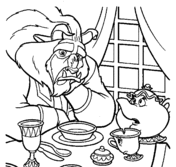The Beast  from Beauty and the Beast Coloring Page