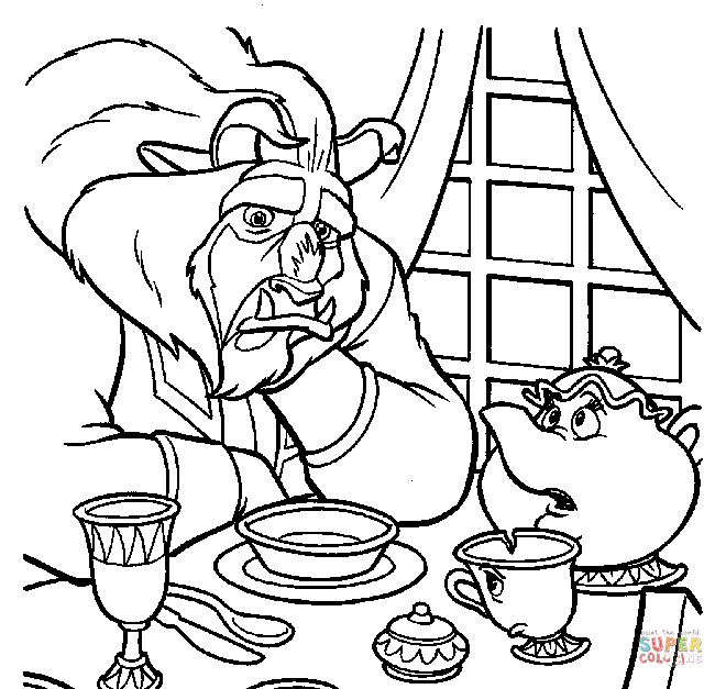 The Beast  From Beauty And The Beast Coloring Pages