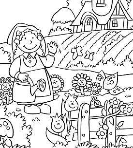 The Beautiful Flower Garden Coloring Page