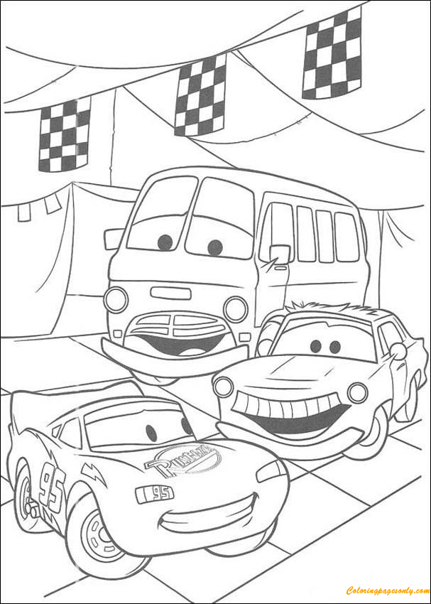 Автомобиль перед гонками из мультфильма «Тачки Диснея»