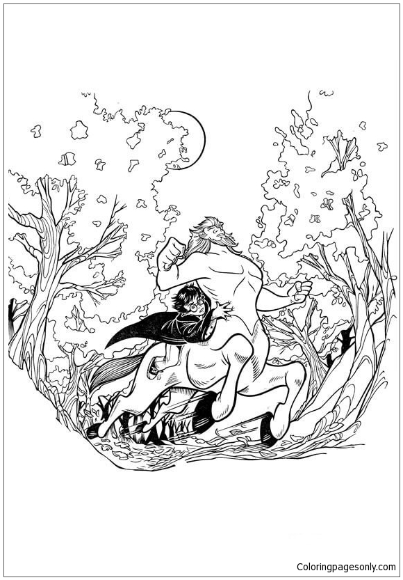 The Centaur And Harry Potter Coloring Page