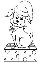 The Christmas Pup Puppy Coloring Page