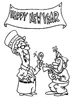 The Elderly Celebrating New Year Coloring Pages
