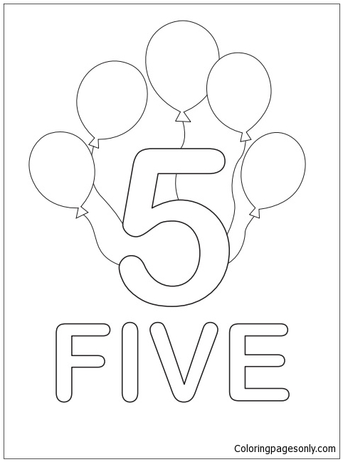 The Five Balloons Coloring Pages