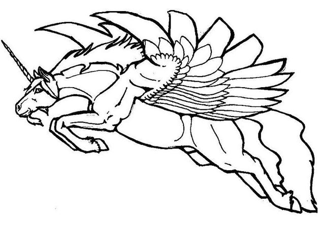 The Flying Unicorn Coloring Pages
