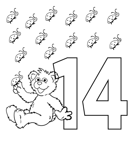 The Fourteen Lady Bird and the Bear Coloring Pages