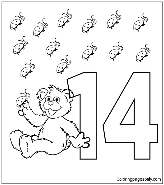 The Fourteen Lady Bird And The Bear Coloring Pages