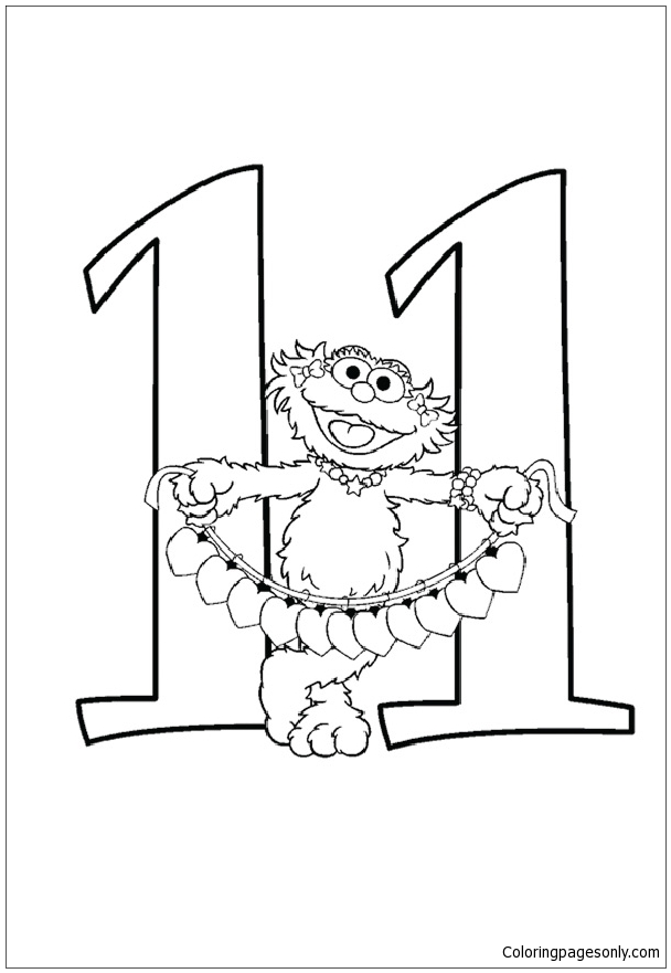 number 11 coloring page