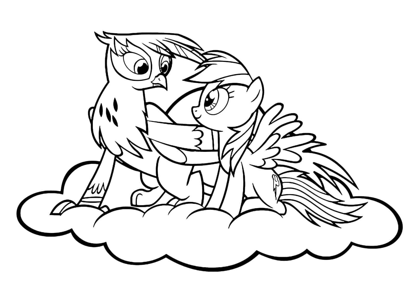 The Griffon Gilda on a cloud Coloring Page