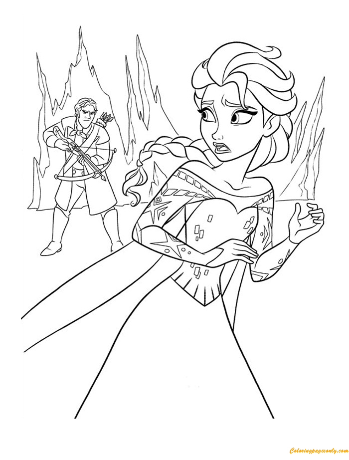 The Guard Corners Elsa Coloring Pages