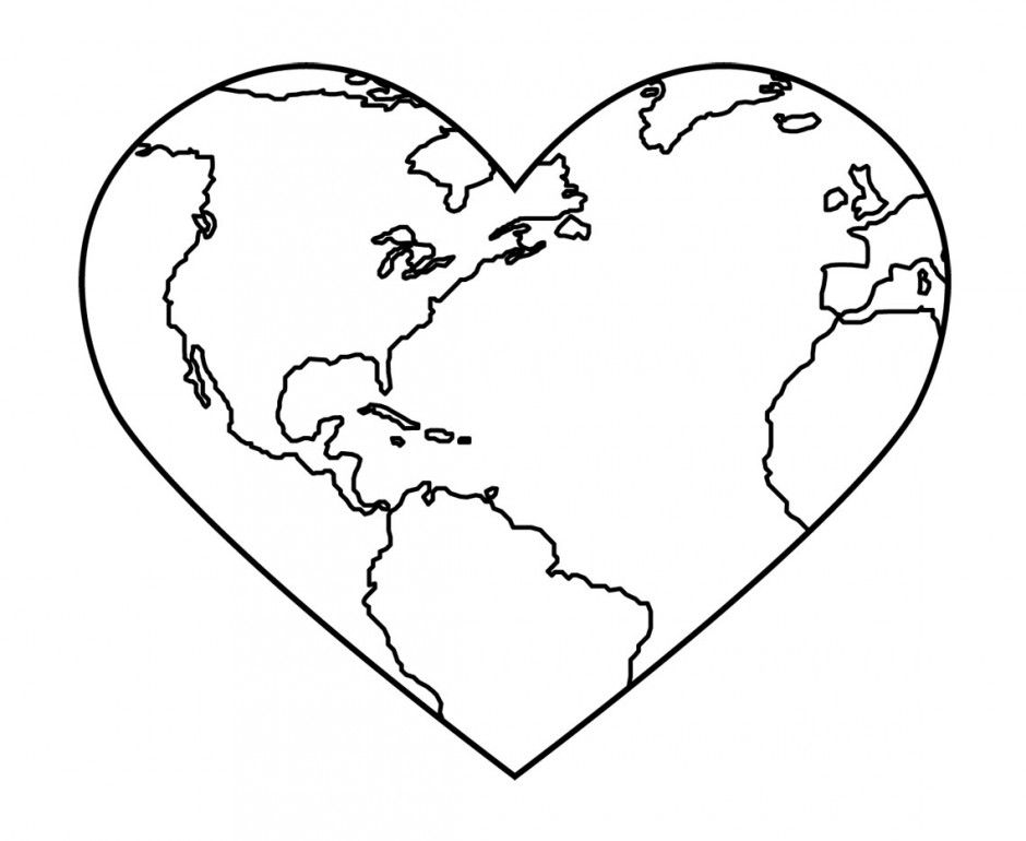 The heart earth Coloring Page